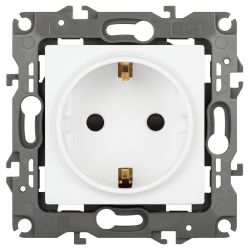 Розетка ЭРА Серия 12 12-2102-01М 2P+E Schuko со шторками 16А-250В белый матовый | Эра 12