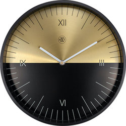 Настенные часы NeXtime Half, пластик, 30 см, чёрные