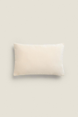 ZARA HOME БАРХАТНЫЙ ЧЕХОЛ ДЛЯ ДЕКОРАТИВНОЙ ПОДУШКИ, ЭКРЮ