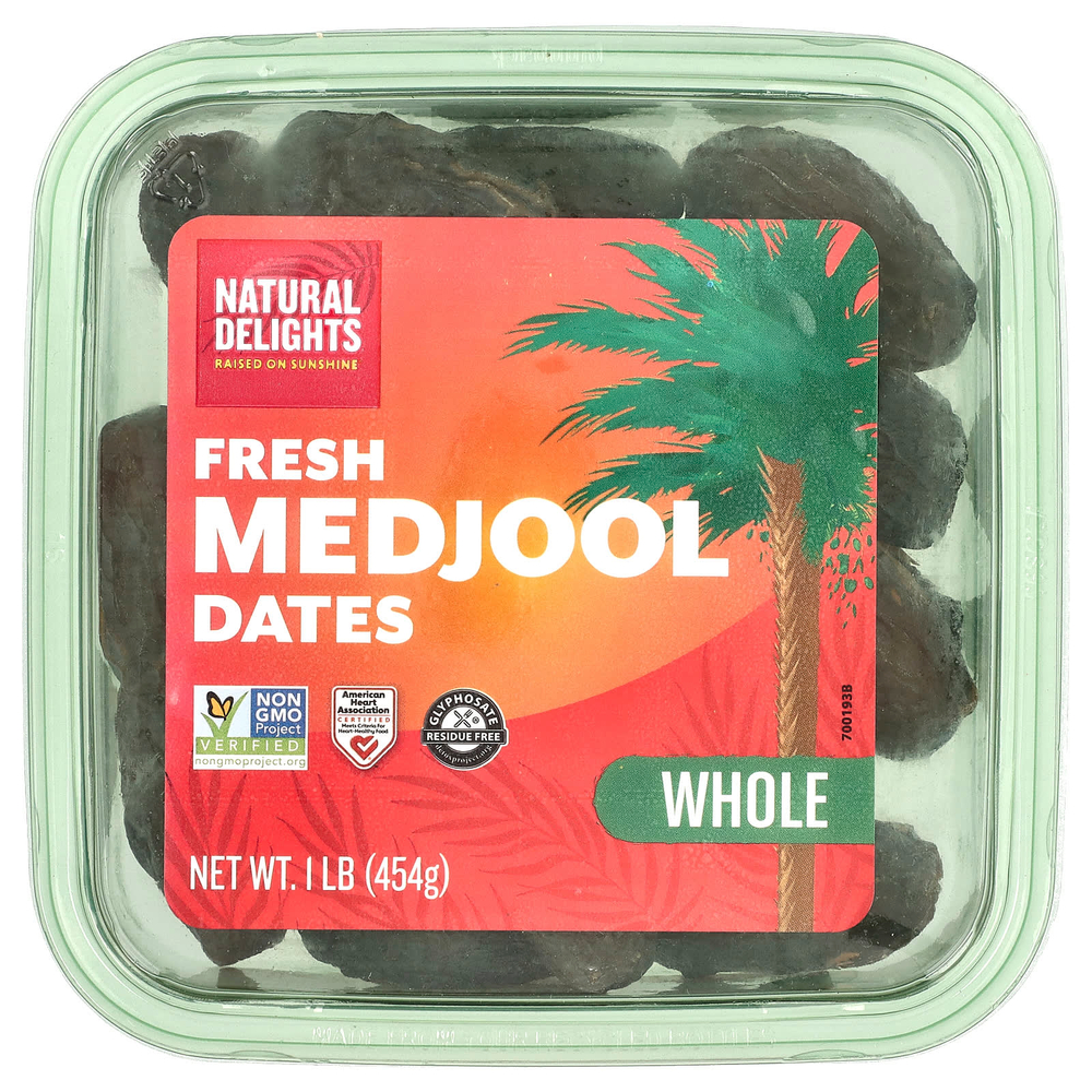 Natural Delights, Свежие финики Medjool, цельные, 454 г (1 фунт)