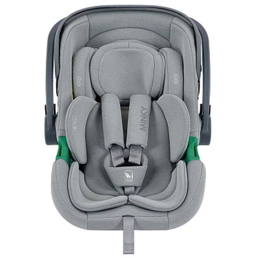 Автолюлька Indigo Minky I-Size группа 0+ (0-13кг) светло-серый