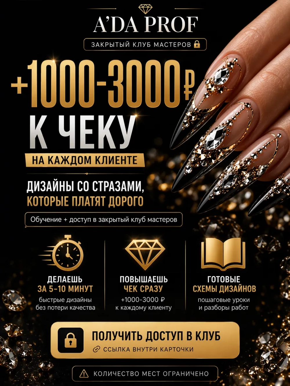 Закрытый клуб мастеров A’DA PROF | дизайн ногтей и инкрустация