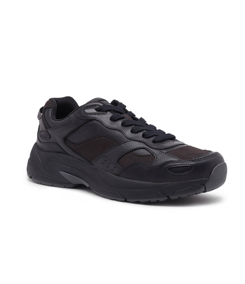 Кожаные кроссовки levitt_runn_lt BOSS BLACK - черный(50513142)