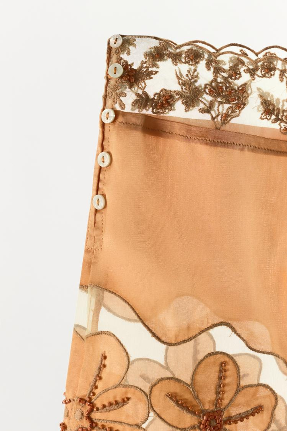 ZARA ШОРТЫ С ВЫШИВКОЙ И БИСЕРОМ, ОРАНЖЕВЫЙ