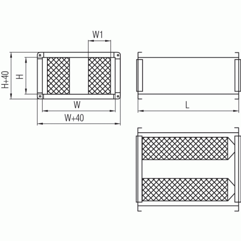 Шумоглушитель SRSr 600x350/1000