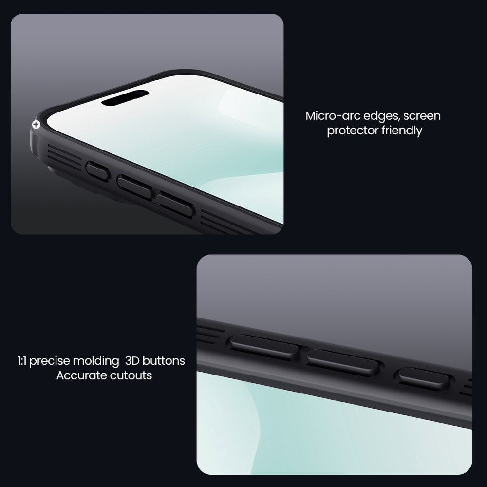 Чехол серого цвета (Transparent black) на iPhone 17 Pro Max, серия CamShield Pro (обновленная двойная защитная шторка для камеры) от Nillkin