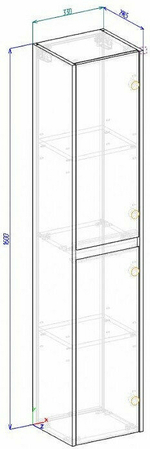 Шкаф пенал BelBagno Kraft 33 R KRAFT-1600-2A-SC-RT-R подвесной Rovere Tabacco