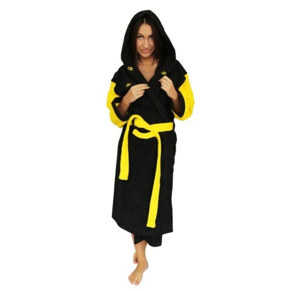 Халат махровый Diapolo Black/yellow для спортсменов по водным видам спорта