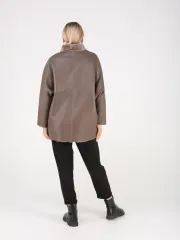 Дубленка зимняя натуральная оверсайз больших размеров