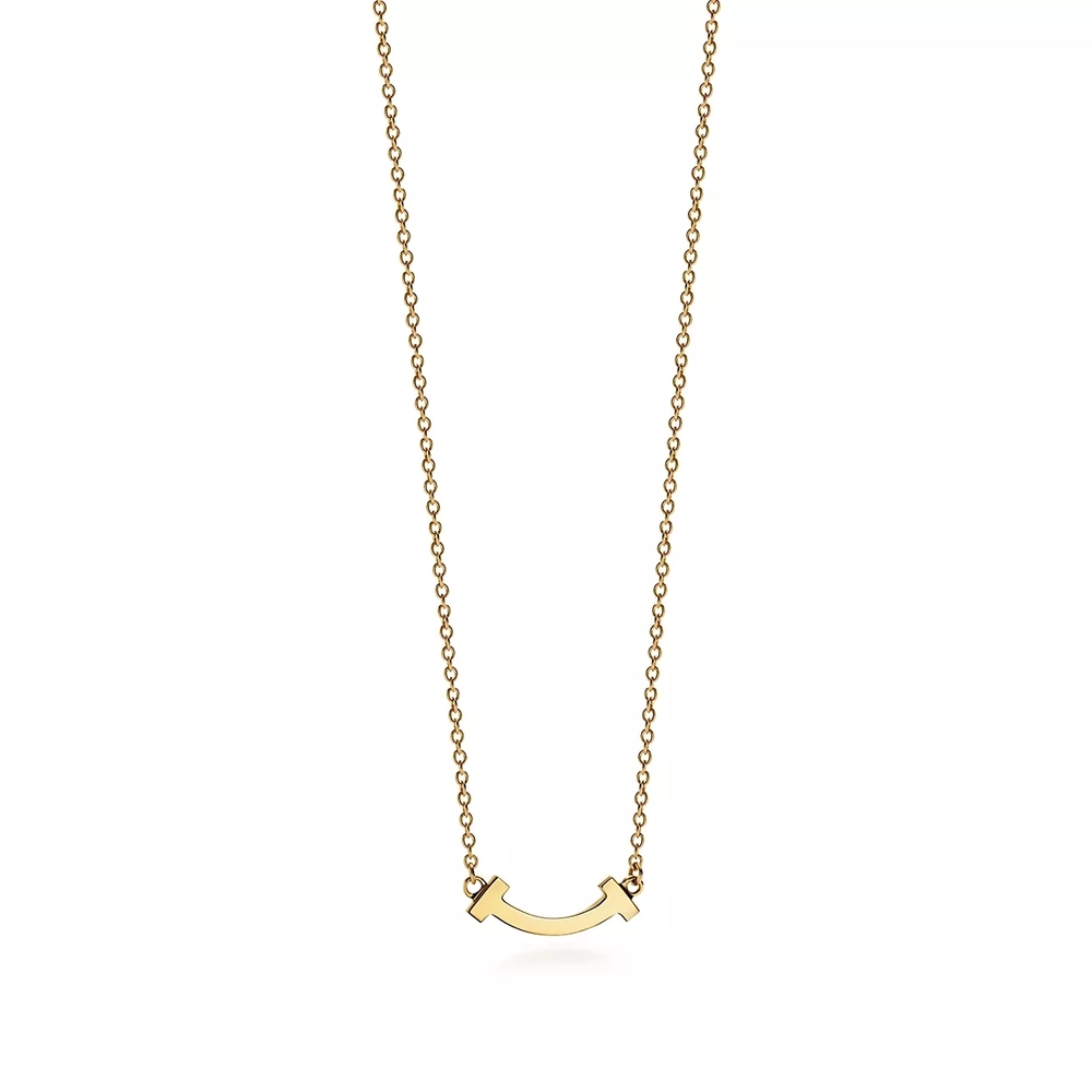 Подвеска из жёлтого золота 18k, Tiffany💙 T - smile mini
