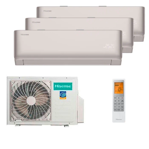 Мульти сплит-система Hisense на 3 комнаты (20+20+35 кв.м.) VIBE PRO CHAMPAGNE