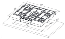 Встраиваемая газовая варочная панель KitchenAid KHSP5 77510