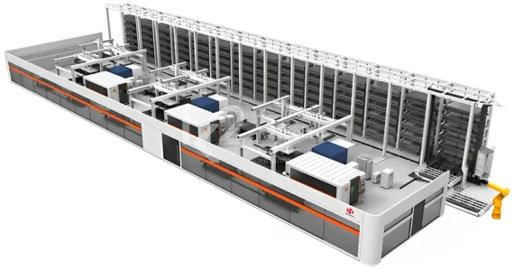 Автоматизированная система HGTECH серии LCL для загрузки и хранения листового металла