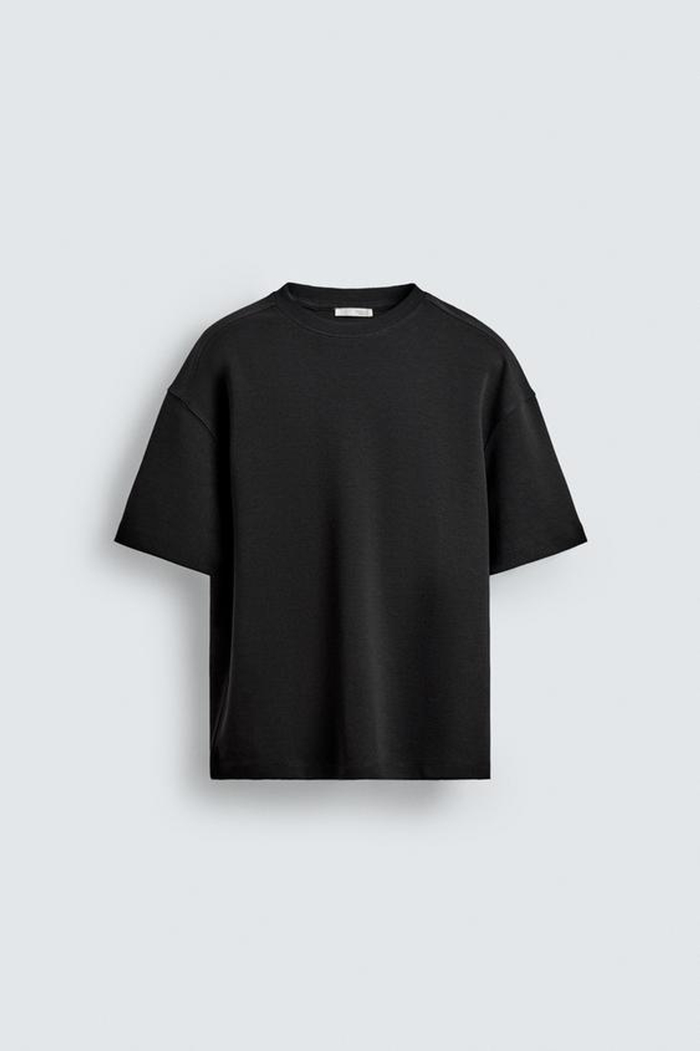 ZARA ТОЛСТОВКА RELAXED FIT ИЗ ИНТЕРЛОКА, ЧЕРНЫЙ