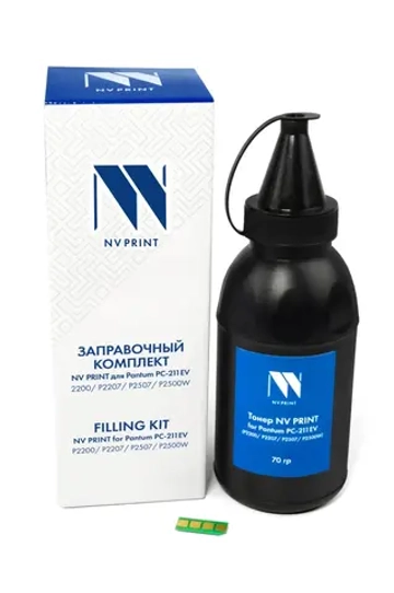 Заправочный комплект NVP для Pantum PC-211EV P2200/P2207/P2507/P2500W (тонер 70 г + чип многоразовый)