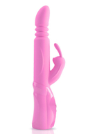 Розовый вибромассажёр с клиторальным зайчиком WOW! G-MOTION RABBIT - 26 см. (Цвет: розовый)