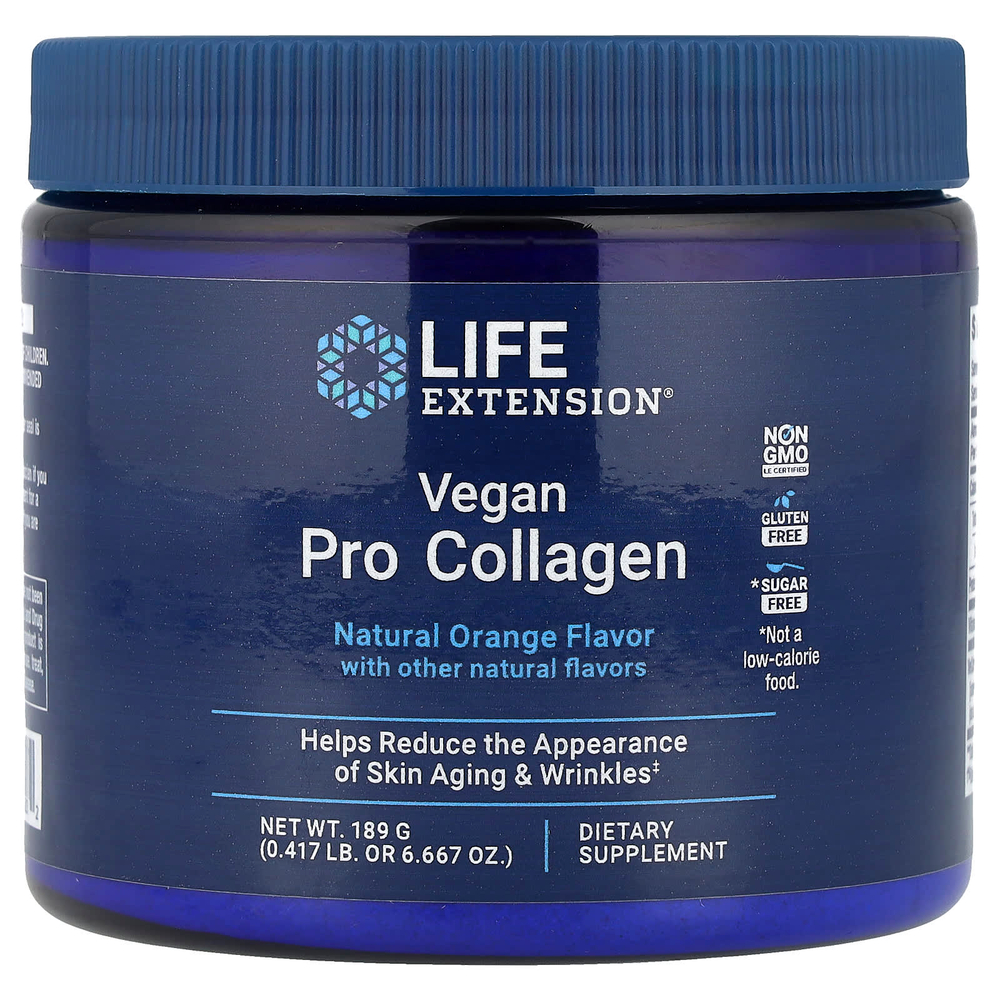 Life Extension, Vegan Pro Collagen, натуральный апельсин, 189 г (6,667 унции)
