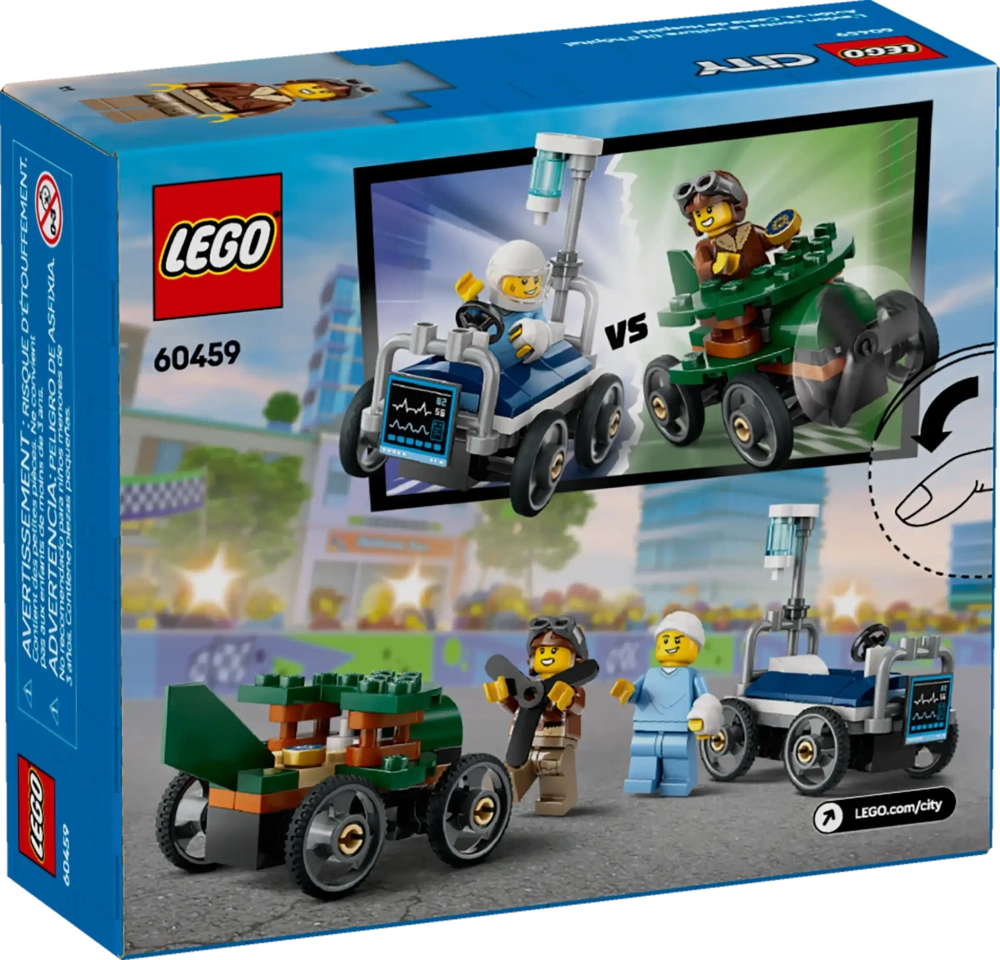 Конструктор LEGO City 60459 Самолет против Больничная Кровать Гоночный Автомобиль