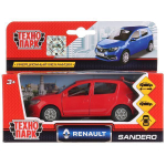 Модель ин. мет. "Renault Sandero" 12см, открыв.двери, красный, коробка SB-17-61-RS-N(RE)-WB (Технопарк)