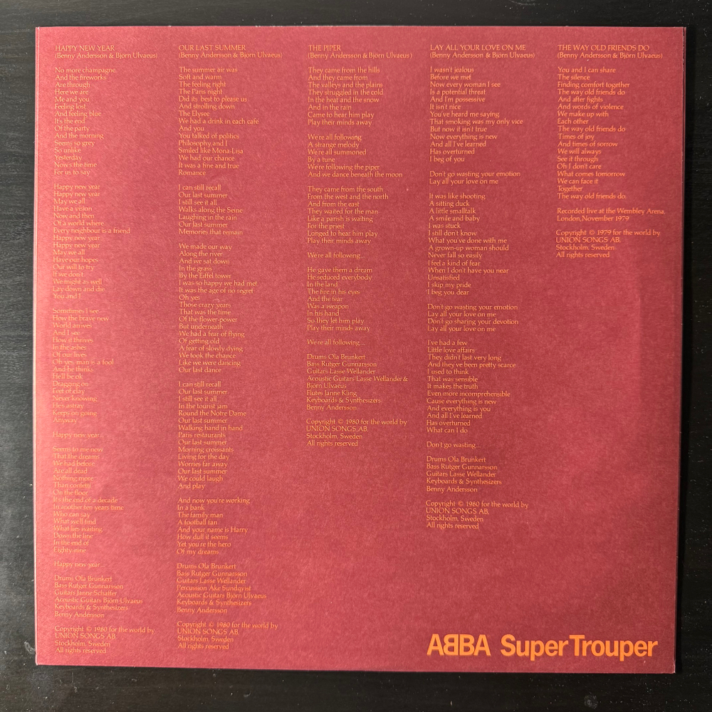 ABBA ‎– Super Trouper (Япония 1980г.)
