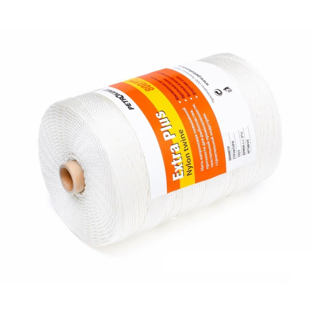 Нитки капроновые (полиамидные) Петроканат Extra 800 гр, 93,5tex*2 (0,70 мм), 4150 м, черные