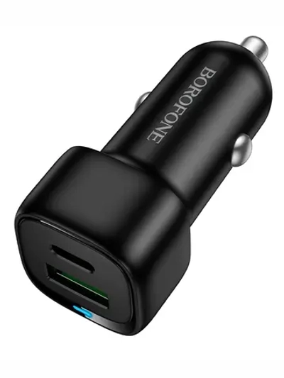 Автомобильное зарядное устройство USB/Type-C Borofone BZ34B (38W, QC3.0, PD, 1Type-C, 1USB) Черный