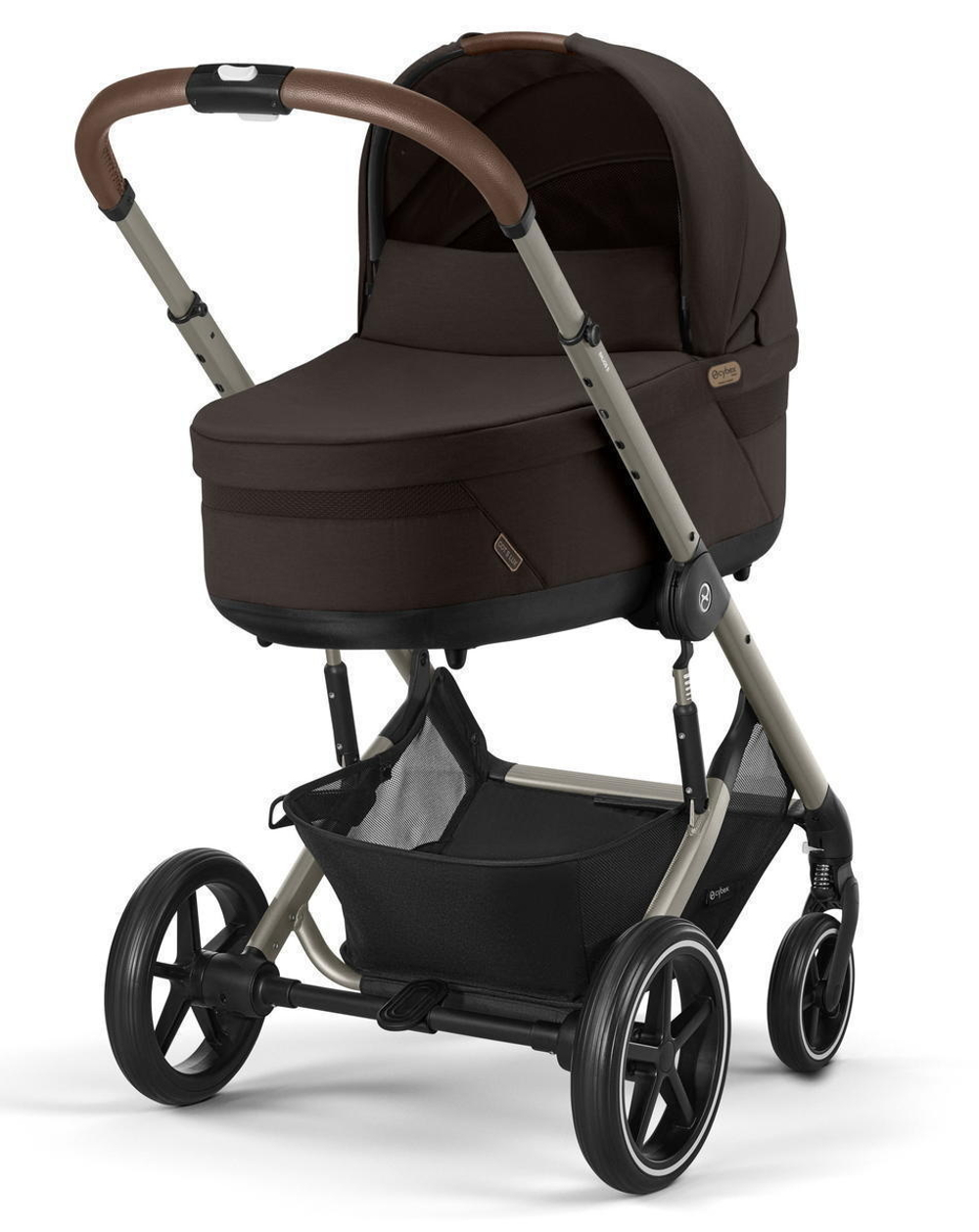 Коляска Cybex Balios S Lux TPE complete Aton S2 Hibiscus Red Base One 4 в 1 Chocolate Brown с дождевиками
