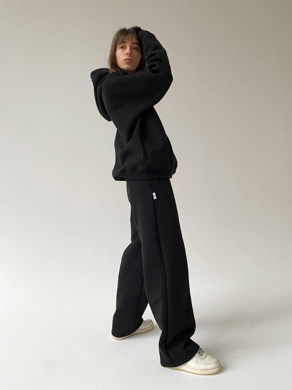 Брюки Wide Sweatpants черные - фото 7