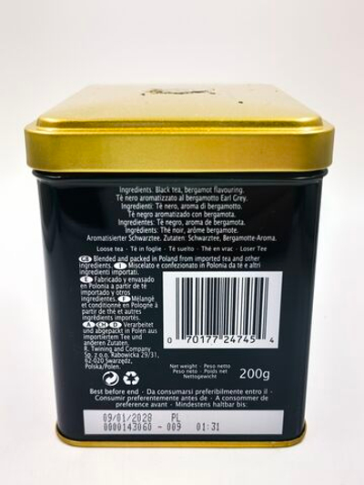 Чай черный Twinings "Earl Grey" листовой в жестяной банке, 200 г (Польша)