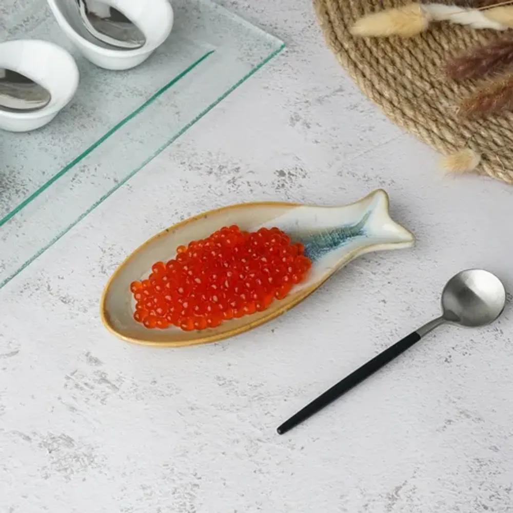Блюдо для подачи 15,6*6,6 см h1,5 см емкость для закусок Fish Pearl Blue Frutti di Mare P.L. [1]