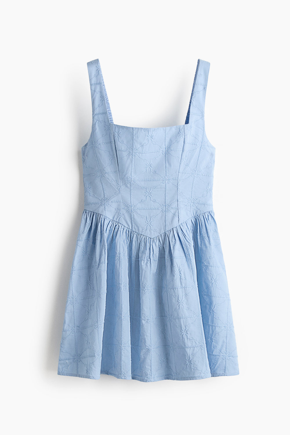 Платье с вышивкой и юбкой клёш - H&M