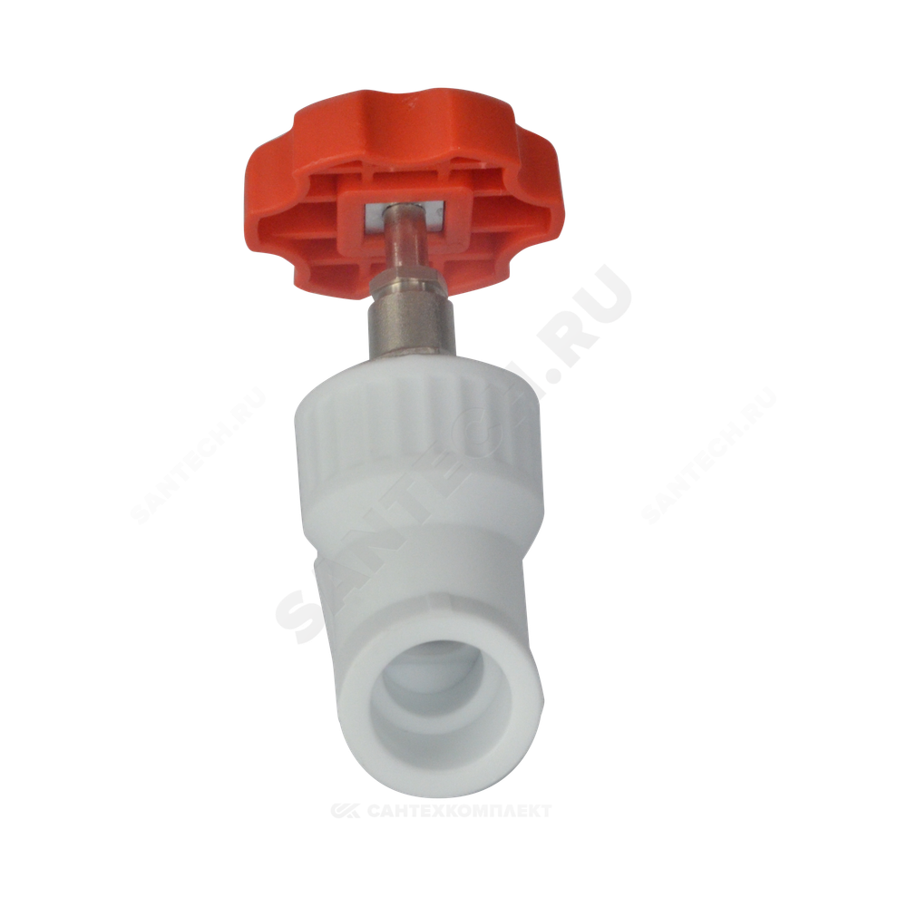 Клапан (вентиль) PP-R запорный белый Дн 20х45гр внутренняя пайка VALFEX 10174020
