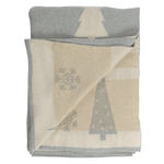 Плед из хлопка с новогодним рисунком christmas tree из коллекции new year essential, 130х180 см