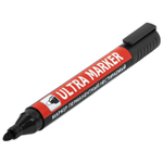 Маркер перманентный ULTRA MARKER, 12 шт. ЧЕРНЫЙ, 3,5 мм, с клипом, BRAUBERG.