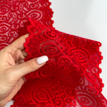 Широкое кружево эластичное 18см, Красный (lace/magn/180)