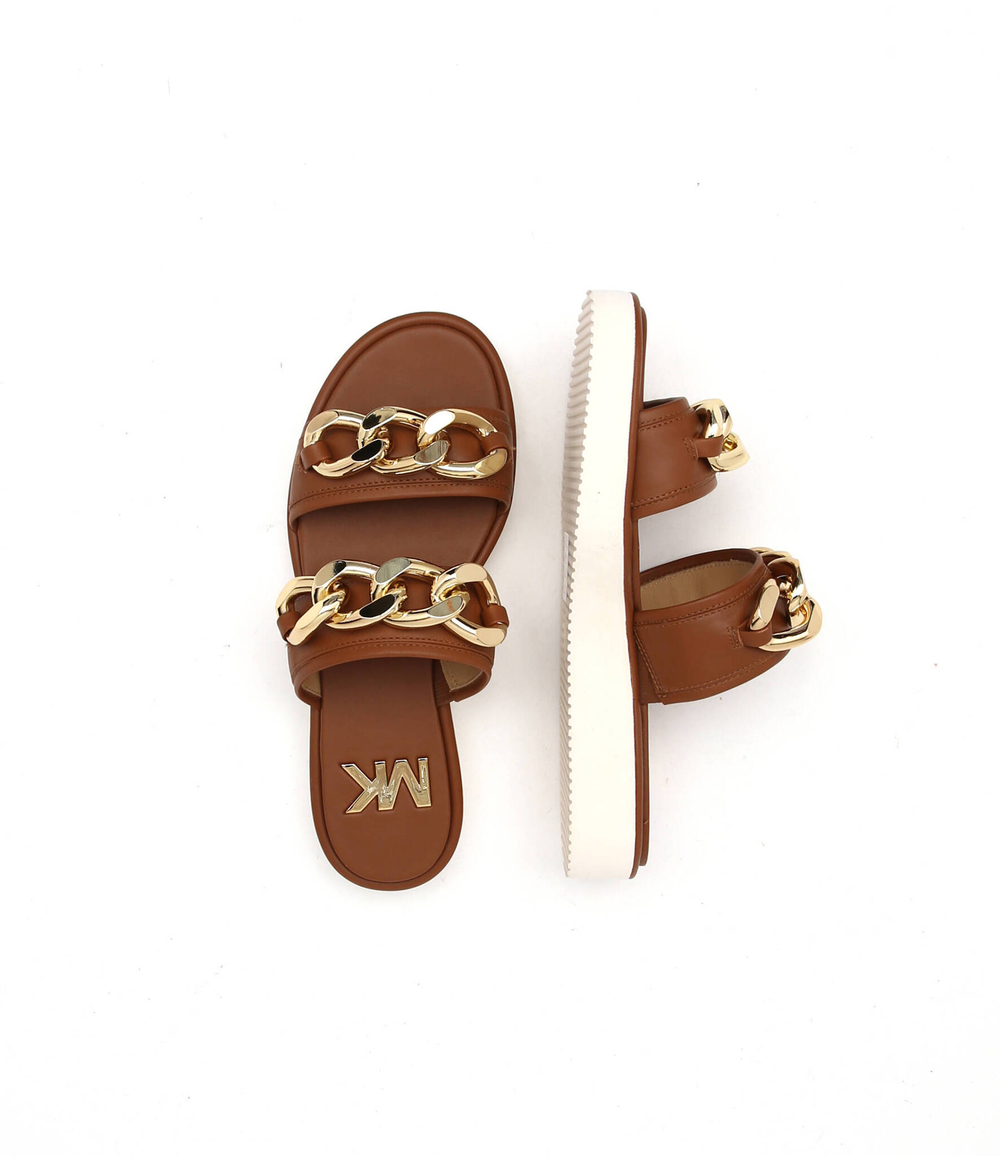 Кожаные шлепанцы scarlett Michael Kors - коричневый(40S2SCFA1L)