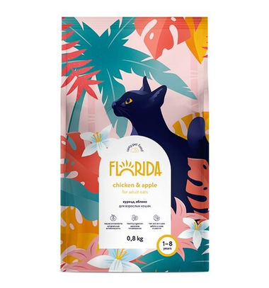 Florida Adult Курица/Яблоко для кошек 800 г