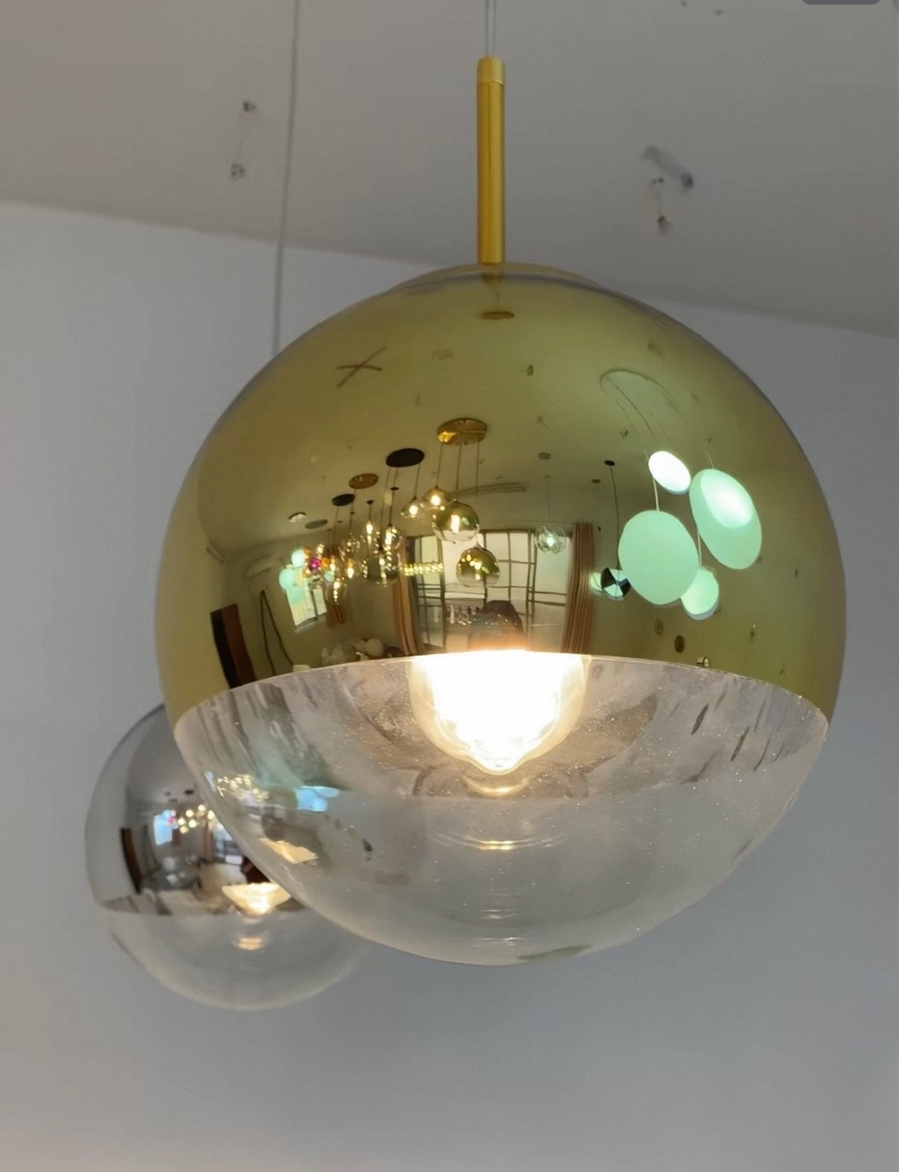 Pendant design lamp Mirror Ball by Tom Dixon (Gold)