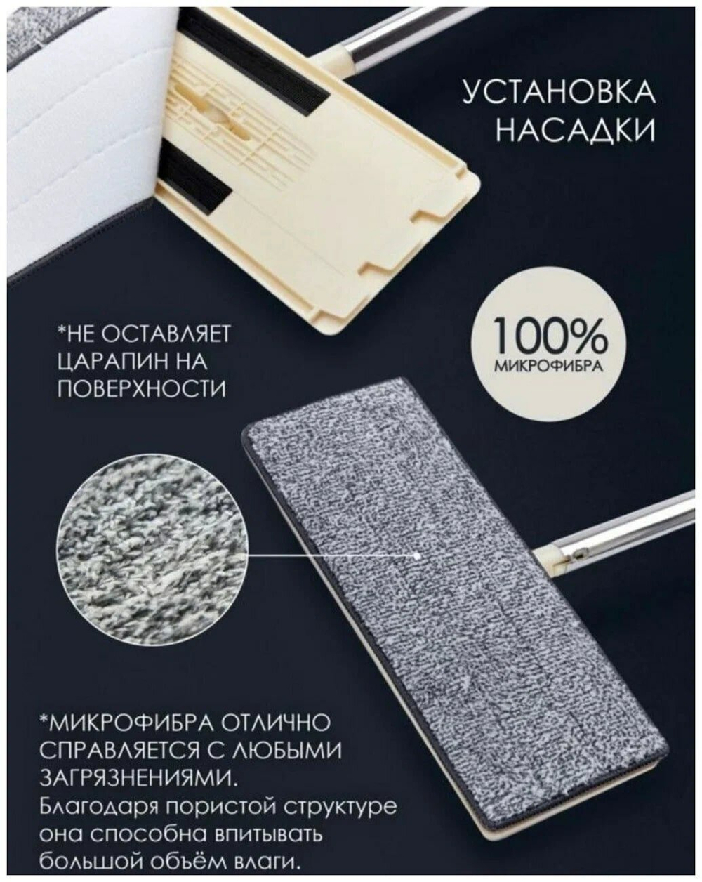 Швабра с отжимом и ведром / Комплект для уборки / Швабра для мытья полов / Швабра с ведром / Швабра для уборки / 6 л