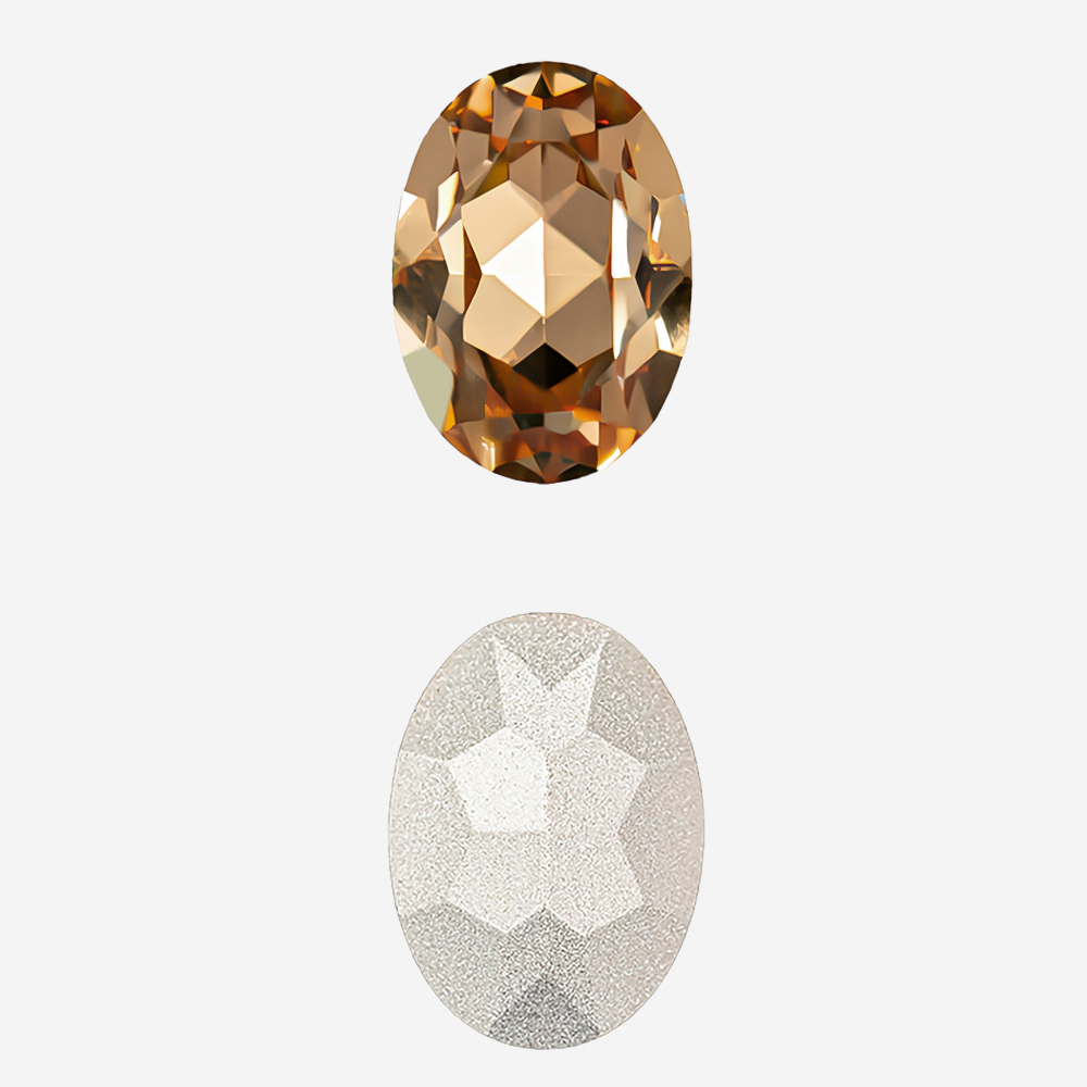 Кристалл Овал (Oval Fancy Stone), оттенок "Светлый Колорадо Топаз"/"Light Colorado Topaz", 14*10мм