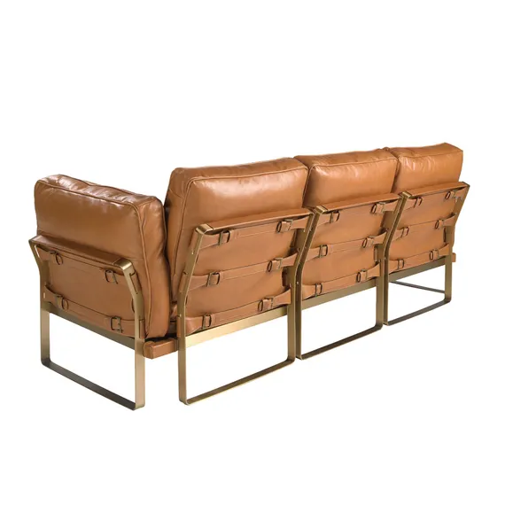 Трехместный диван Angel Cerda 6230 из кожи цвета Camel
