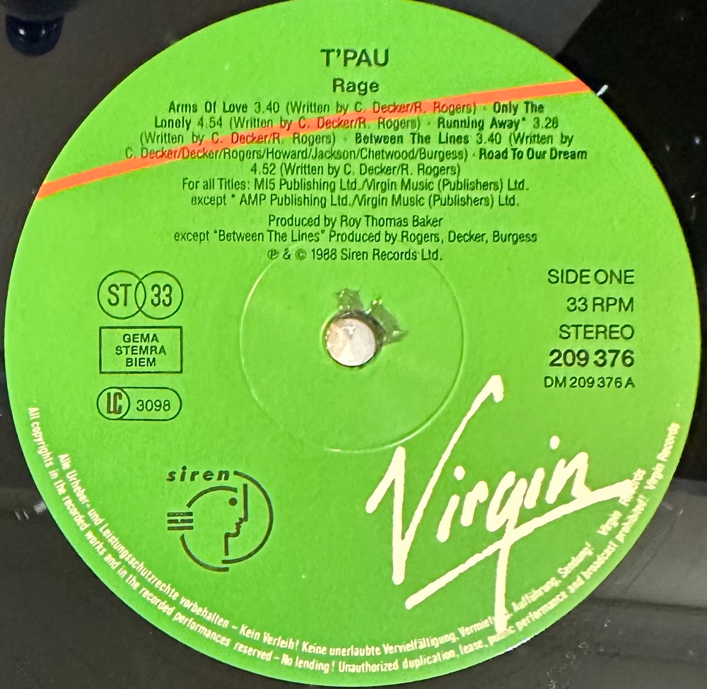 T'Pau - Rage (Германия 1988г.)
