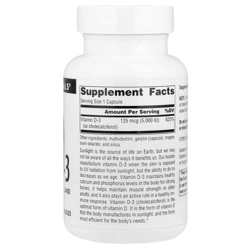 Source Naturals, витамин D3, 5000 МЕ, 120 капсул