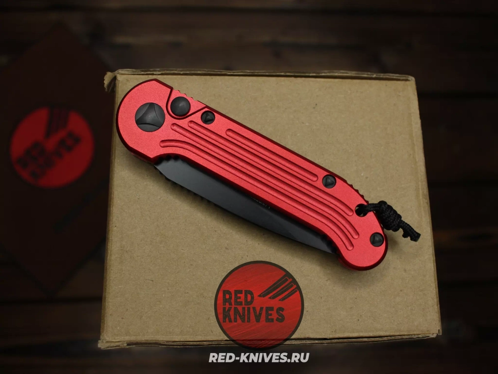 Нож MIcrotech LUDT - красная рукоять, клинок черный (эксклюзив RED-Knives) RK-461