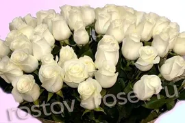 Букет из 101 голландской белой розы, сорт Прауд