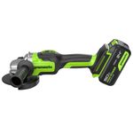 Угловая шлифовальная машина акк. Greenworks GD24AG, 24V, б/щет, 125 мм, 10500 об/мин,1x5Ач,быстрое ЗУ,кор (3200207CUG)