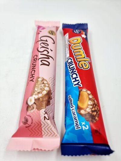 Fazer Батончики с воздушным рисом в шоколаде Geisha Crunchy и Dumle Crunchy (50 г+55 г) 105 г (из Финляндии)