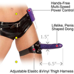 Вибратор с креплением на ногу Vibrating Thigh Strap-On (Цвет: фиолетовый)