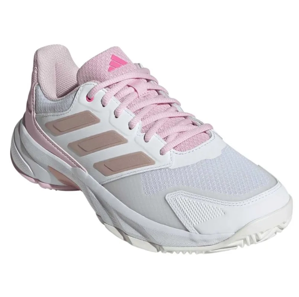Женские Кроссовки теннисные Adidas CourtJam Control 3 W - cloud white/silver metallic/lucid pink