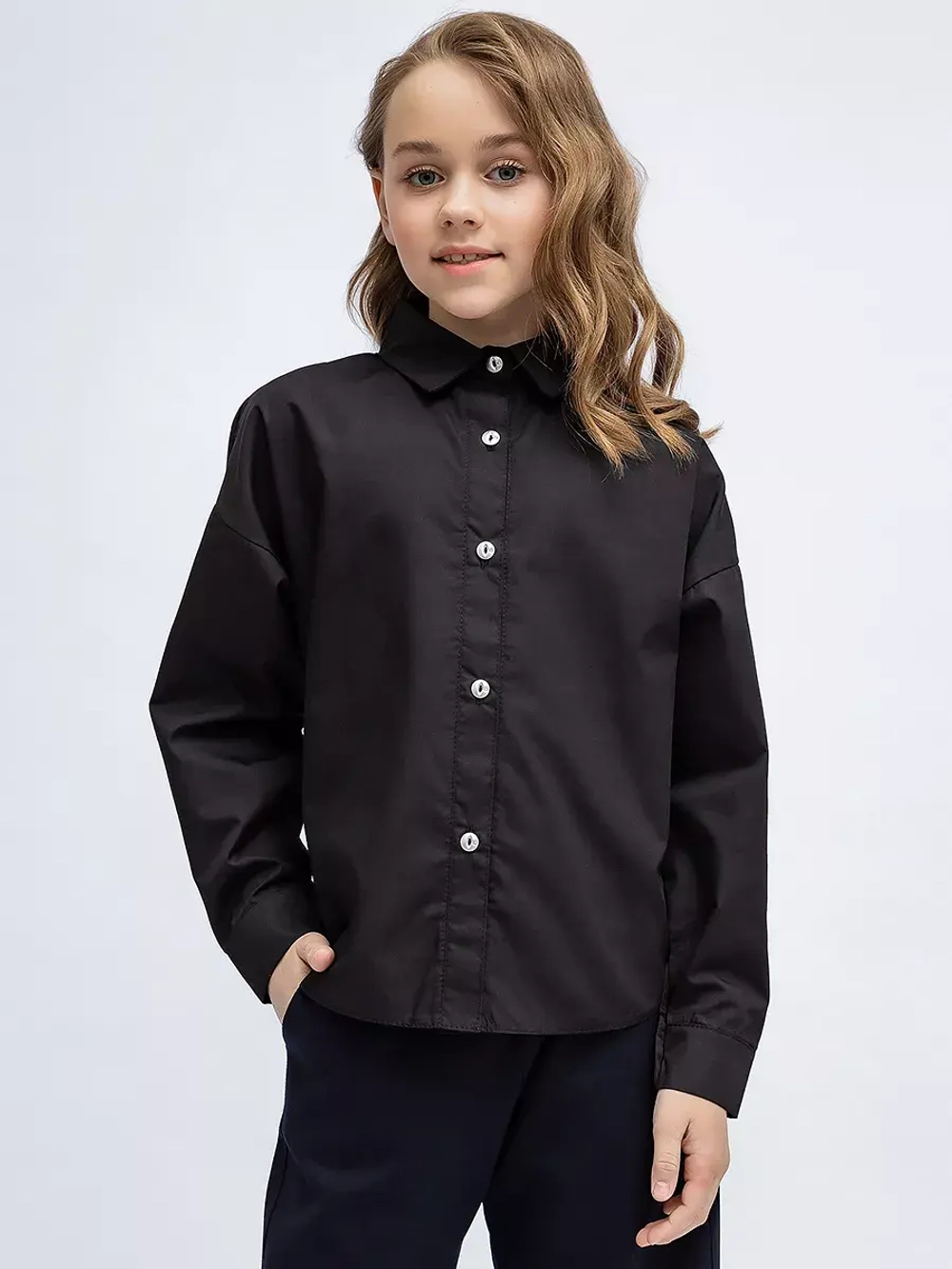 Школьная рубашка классическая oversize